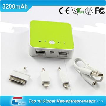 3200mah universal power bank with double USB outputs